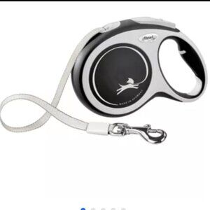 FLEXI COMORT RETRACTABLE TAPE DOG LEASH -25FT- GRAY/BLACK-- GERMAN DESIGN LARGE